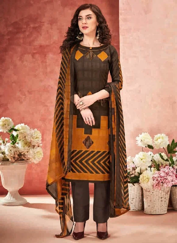 Brown Pure Loan Cotton Pant Salwar Suits Comfy Athletic Pants