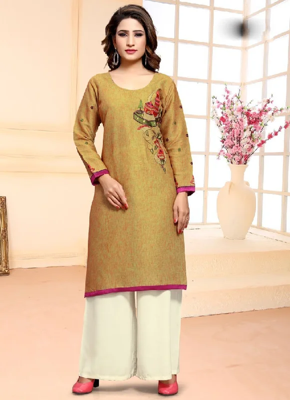 Mustard Pant style Kurti Soft Cotton Fashionable Jogger Pants