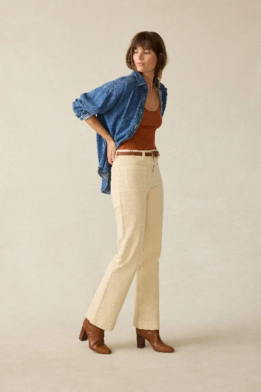 Softstretch Cord Patch Pocket Pant - Summer Sand Classic Flared Pants