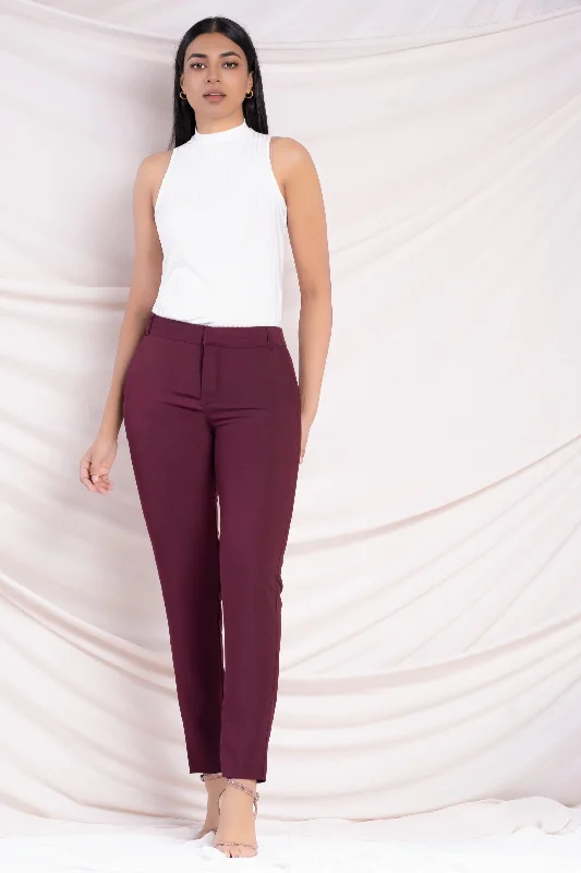 Front Hook Straight Cut Pant Relaxed Casual Leggings