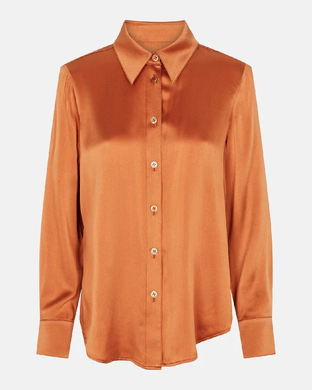 MATT LATIA SILK BLEND BLOUSE - COPPER Office-Ready Blouse