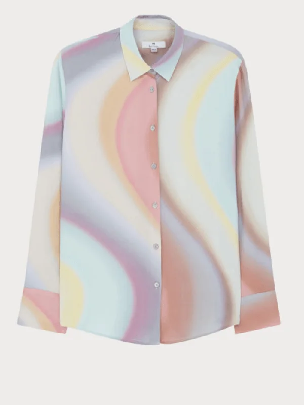 Paul Smith Pastel Swirl Blouse W2R-019B-K31028-92 Casual Stripe Blouse