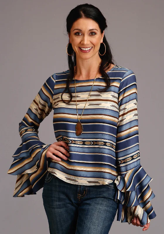 Stetson Indigo Serape Long Sleeve Blouse Short Sleeve Blouse