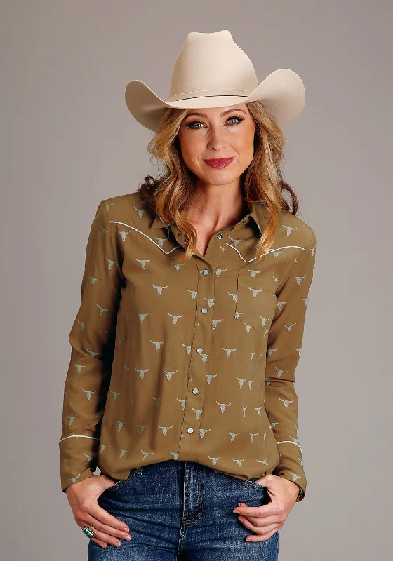 Women's Stetson Mojave Long Sleeve Blouse Soft Pastel Blouse