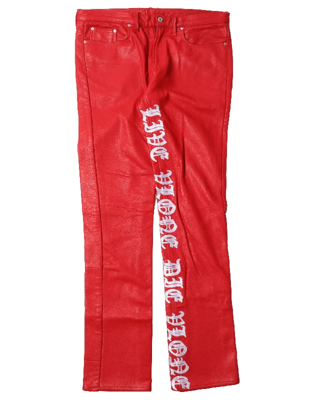 Sample Leather Red Pants Casual Lounge Pants