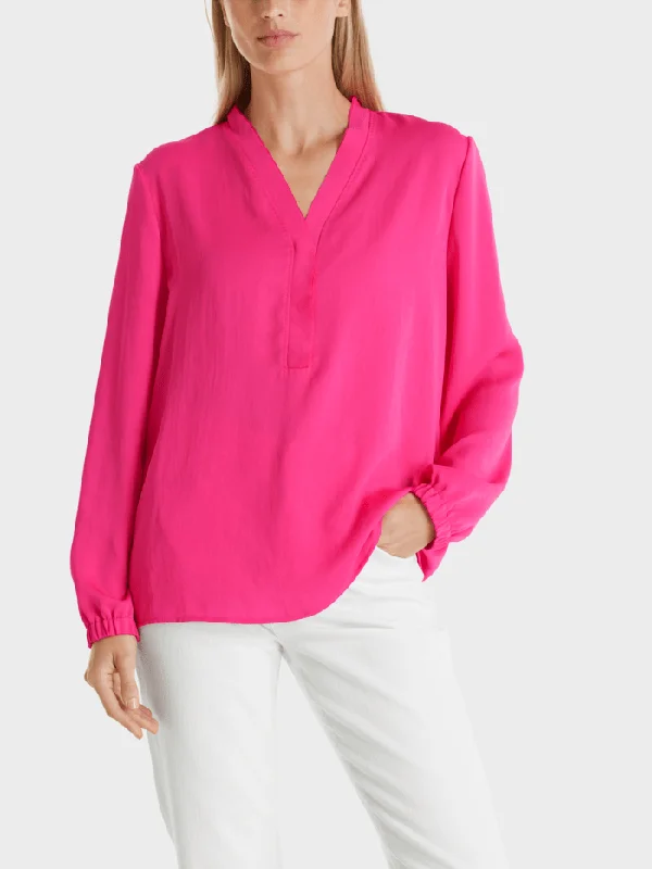 Marc Cain Additions Pink V Neck Blouse WA 51.03 W39 COL 245 Polished Work Blouse