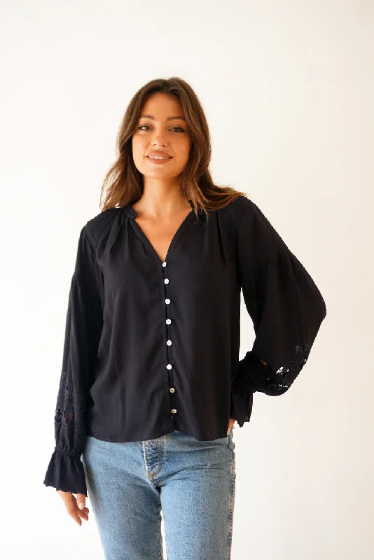 Stevie Blouse (Black) Vintage Lace Blouse