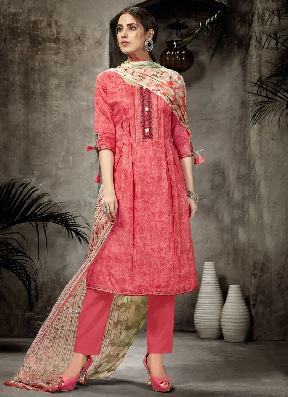 Coral Pure Jam Silk Pant Straight Classic Bootcut Trousers