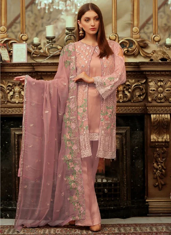 Cream Foux Georgette Pant Salwar Suits Trendy Wide-Leg Pants