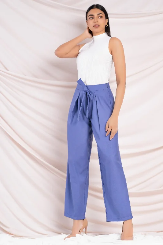 Blue Wide Leg Pant Comfortable Denim Leggings