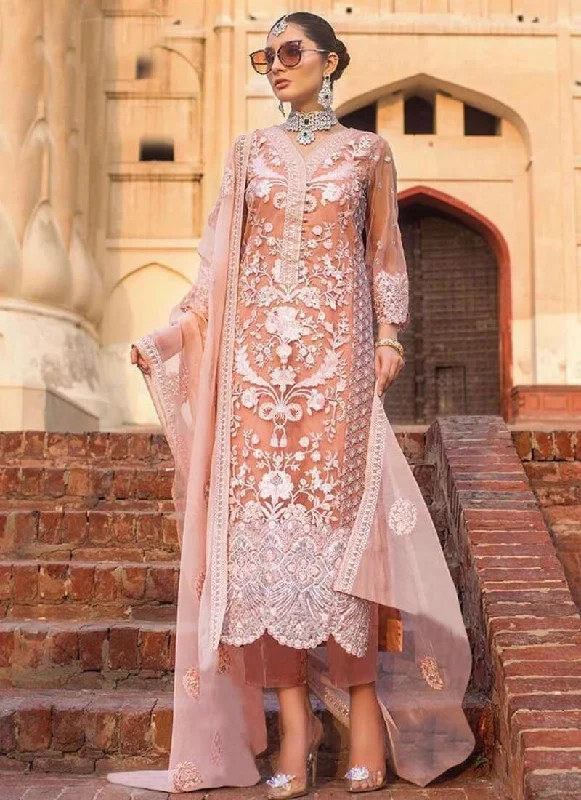 Baby Pink Heavy Net Pant Dress Stylish Paperbag Waist Pants