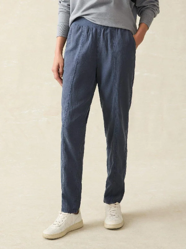 Arlie Pant - Navy Trendy High-Waist Trousers