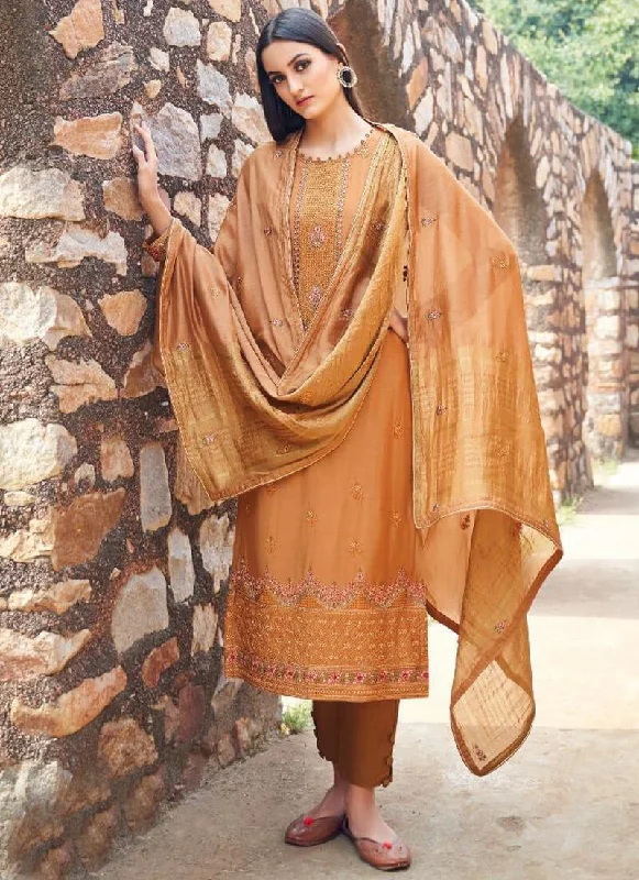 Golden Muslin Pant Salwar Suits Fashionable Track Pants