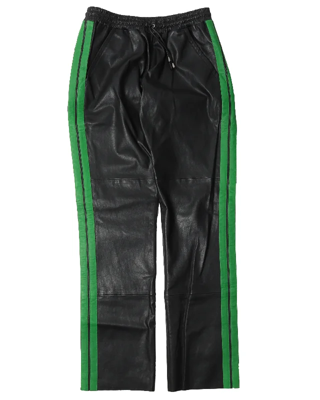 Sample Leather Green Stripped Pants Stylish Harem Pants