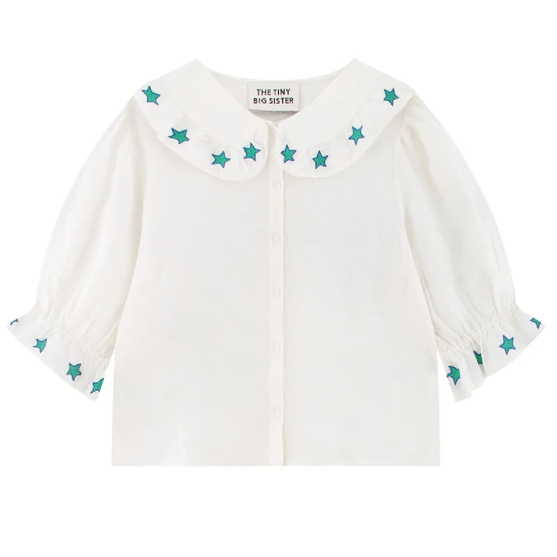 Collar Blouse by The Tiny Big Sister - Last One In Stock - EUR 34 (UK 6) Side Tie Blouse