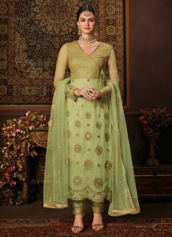 Green Net Pant Straight Comfortable Maternity Pants