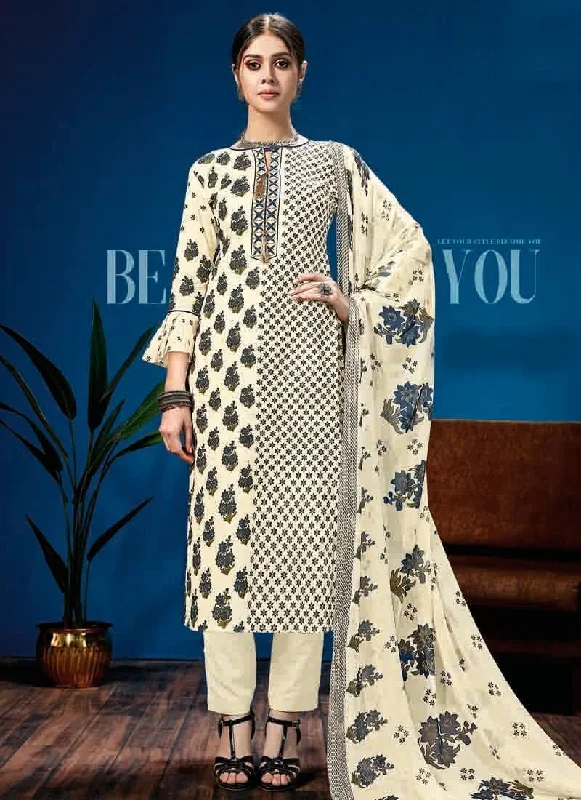 Cream Pure Loan Cotton Pant Salwar Suits Comfortable Jogging Pants