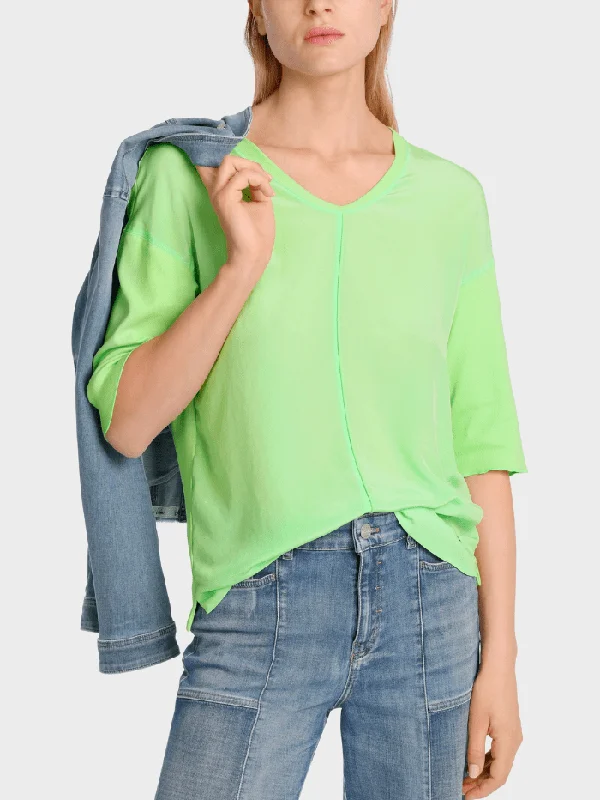 Marc Cain Additions Casual Blouse Shirt In Apple Green WA 55.01 J29 COL 531 Soft Modal Blouse