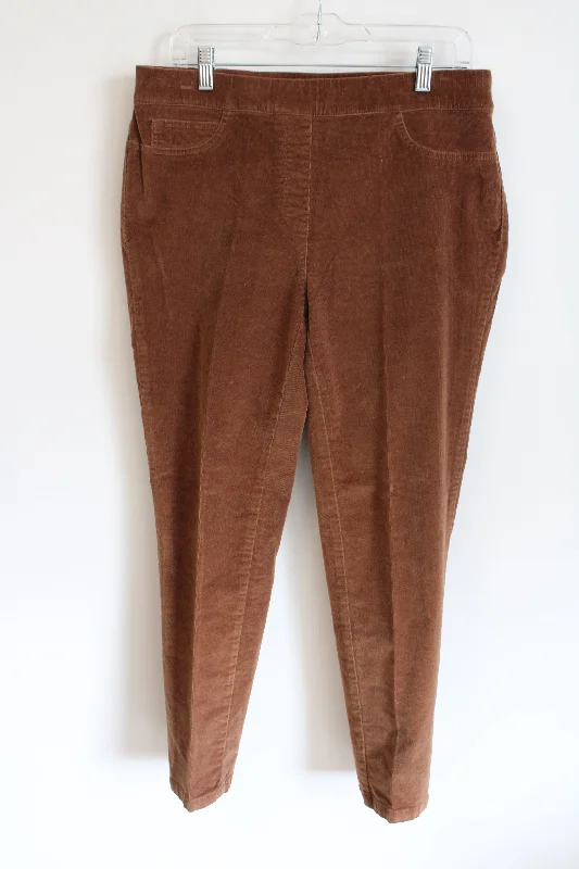 Rafaella Comfort Brown Corduroy Pants | 12 High-Waist Trousers
