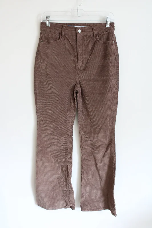 Old Navy Higher High-Rise Flare Brown Corduroy Pants | 4 Petite Elegant Palazzo Trousers