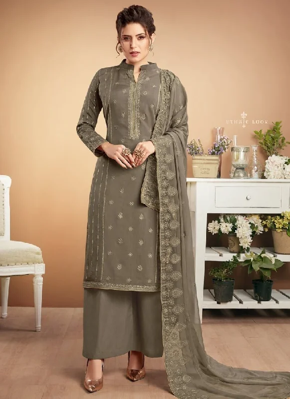 Steel Grey Pant style Suit Heavy Muslin Stretch Fit Pants