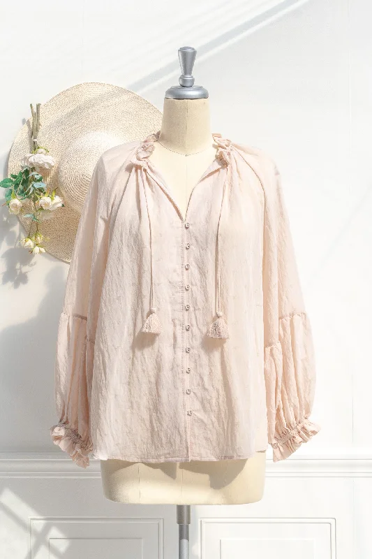 Sybil Peasant Blouse Lightweight Tunic Blouse