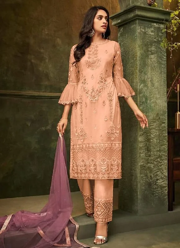 Light Orange Butterfly Net Suit Pant Classic Chino Pants