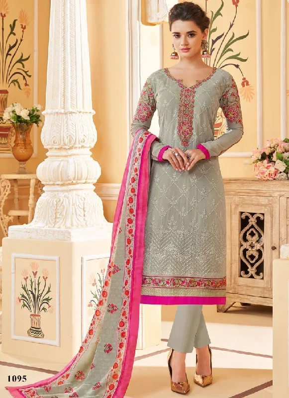 Faux Georgette Light Grey Salwar Kameez Suit Pant Bottom Comfortable Jogging Pants