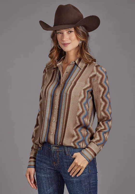 Women's Stetson "Sand Serape" Long Sleeve Western Blouse Classic Striped Blouse