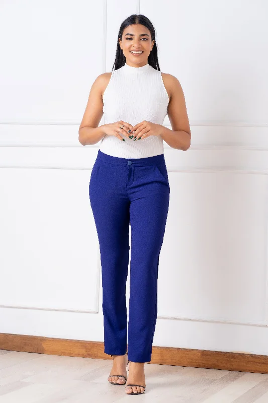 Regular Waist Front Button Slim Cut Pant- Slim Fit Trendy Printed Pants