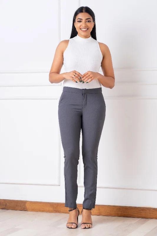 Regular Waist Slim Cut Pant - Slim Fit Chic Capri Pants