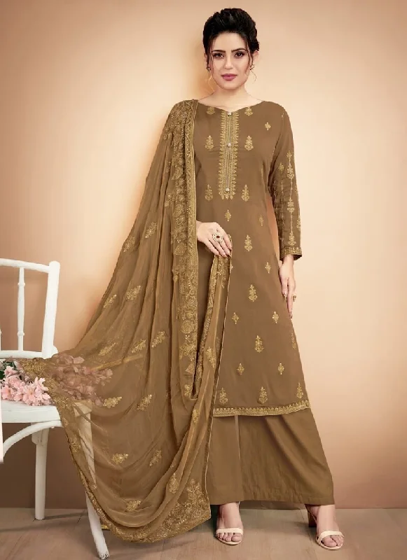 Brown Pant style Suit Heavy Muslin Comfortable Wide-Leg Pants