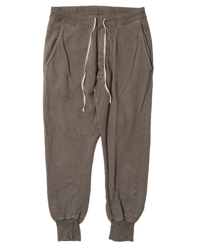 Drop Crouch Sweat Pants Comfortable Denim Trousers