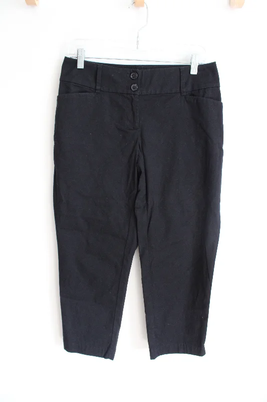 LOFT Curvy Crop Black Pants | 2 Cozy Knit Pants
