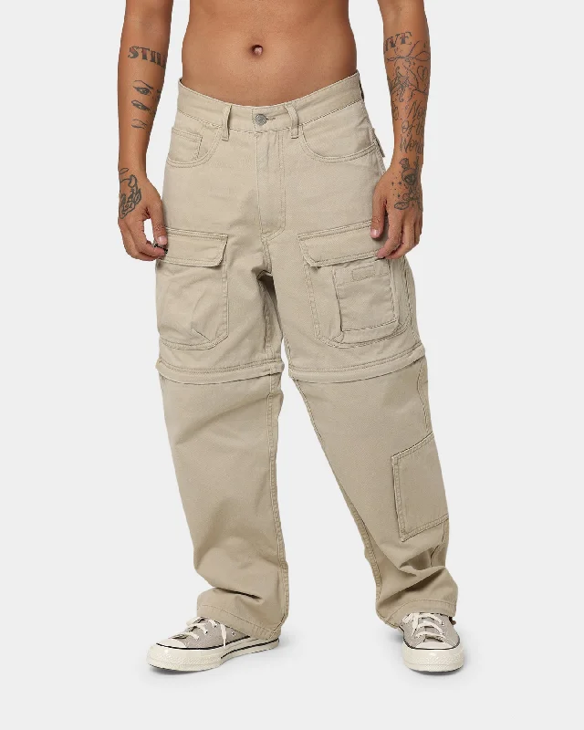 Supreme Zip Off Utility Pants Tan Comfortable Denim Trousers