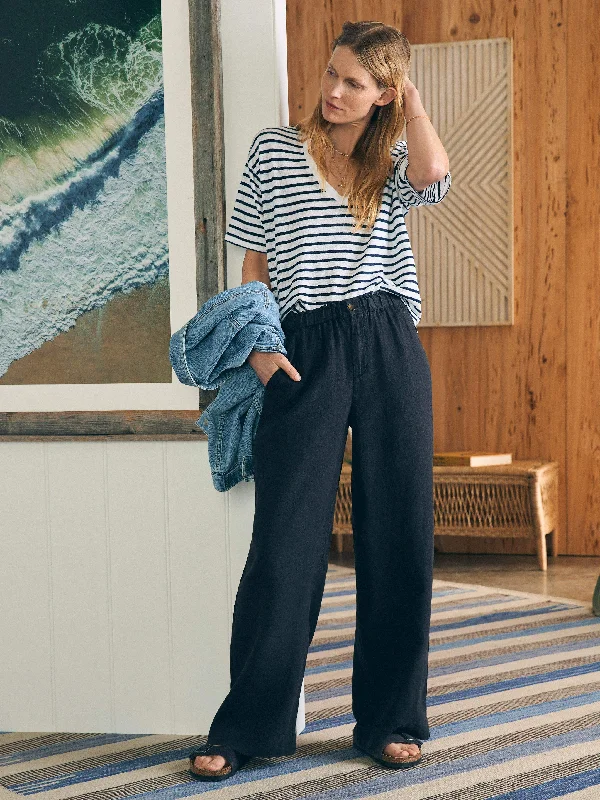 Monterey Linen Pant - Moonless Night Fashionable Sporty Pants