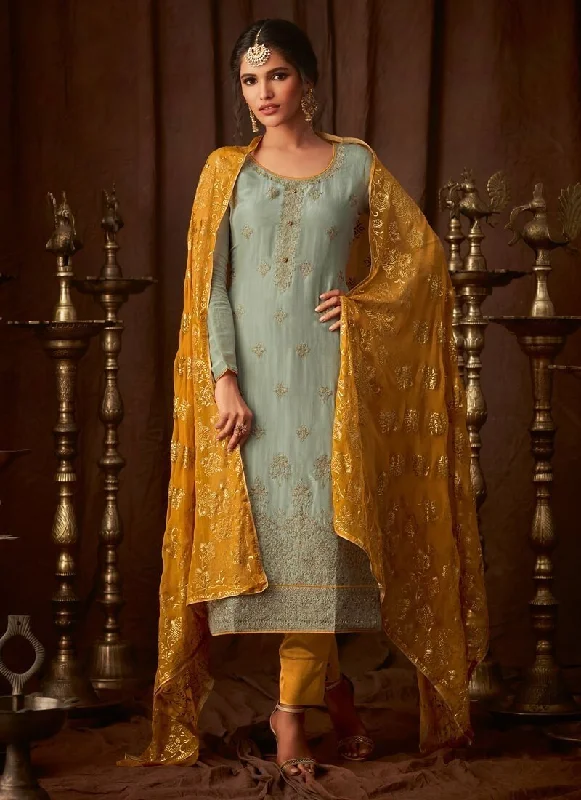 Rama Green Pant style Salwar Suit Pure Viscose Upada Stylish Paperbag Waist Pants