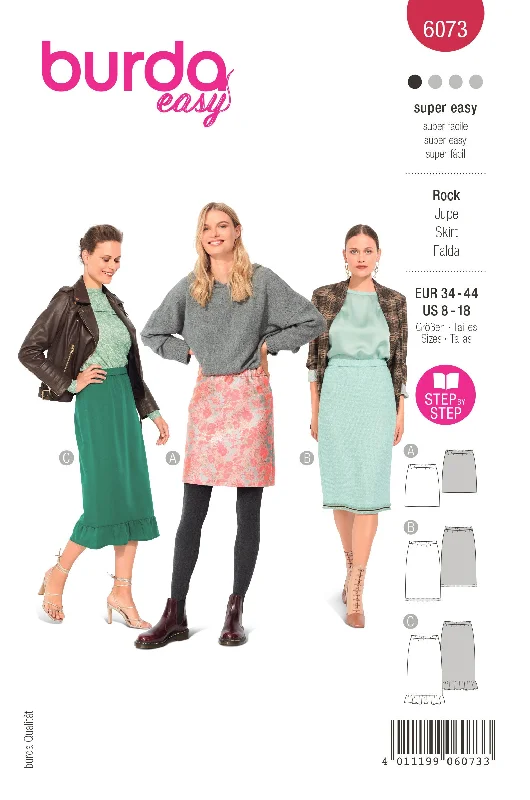 Burda X06073 Misses Skirt/Pants Modern Skinny Pants