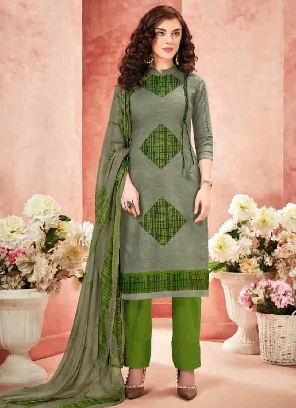 Grey Pure Loan Cotton Pant Salwar Suits Cozy Lounge Pants