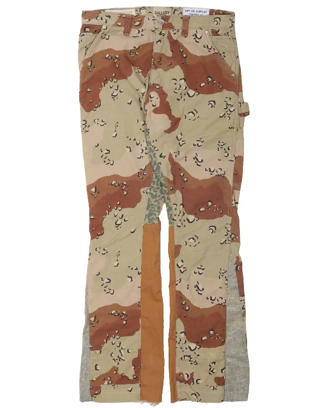 Camouflage "LA FLARE" Carpenter Pants Classic Pleated Pants