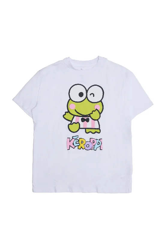 Keroppi Graphic Puff Print Relaxed Tee Rayon Fabric Velvet Fabric Corduroy Fabric