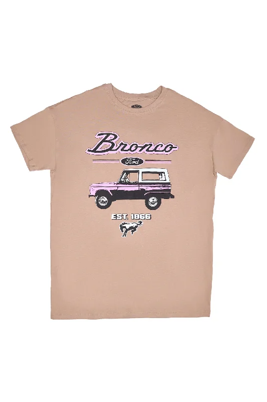 Ford Bronco Graphic Relaxed Tee Cotton Fabric Linen Fabric Terry Fabric