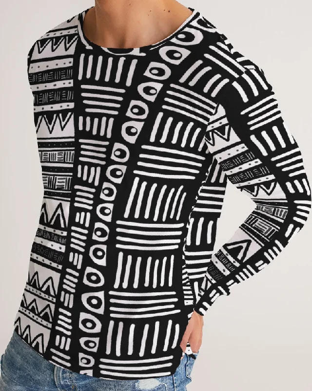 ABSTRACT IN BLACK & WHITE Men's/Unisex Long Sleeve Tee Modern Contemporary Chic