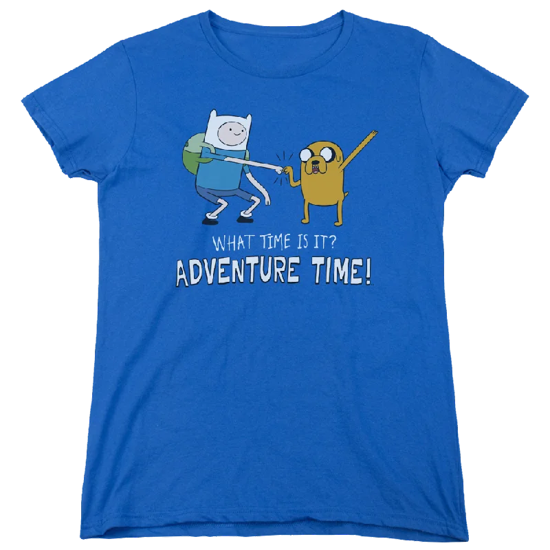 Adventure Time Fist Bump - Women's T-Shirt Denim Fabric Leather Fabric Suede Fabric