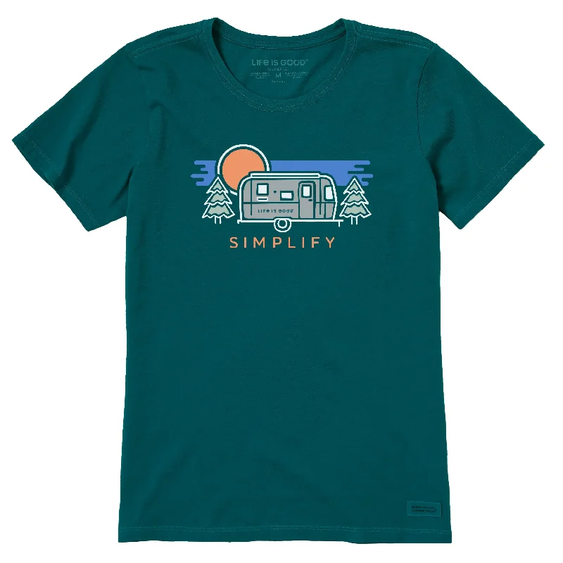 Airstream Simplify Camper Crusher Women's Crew Neck T-Shirt by Life is Good® Oversized T-Shirt Spandex breathable Airstream Simplify Camper Crusher Women's Crew Neck T-Shirt by Life is Good® Oversized T-Shirt Spandex breathable