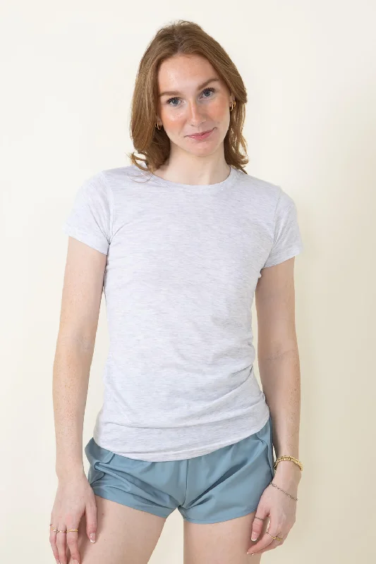 Basic Crewneck T-Shirt for Women in White Heather | 3200-WHTHTHR Hooded Caped Shawl Collar Basic Crewneck T-Shirt for Women in White Heather | 3200-WHTHTHR Hooded Caped Shawl Collar