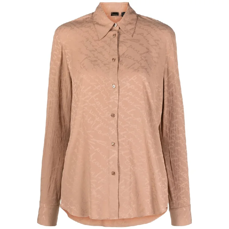 Beige Acetate Shirt Ribbed T-Shirt High Neck Heavyweight