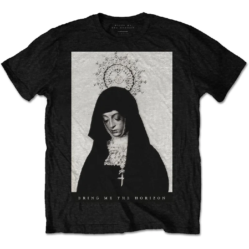 BRING ME THE HORIZON Attractive T-Shirt, Nun Hooded Caped Shawl Collar