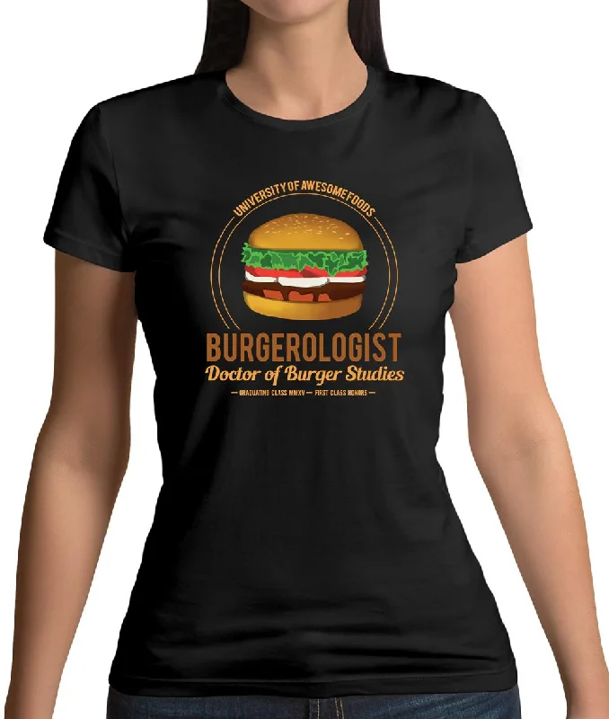 Burgerologist Womens T-Shirt Welt Pockets Slit Pockets Flap Pockets