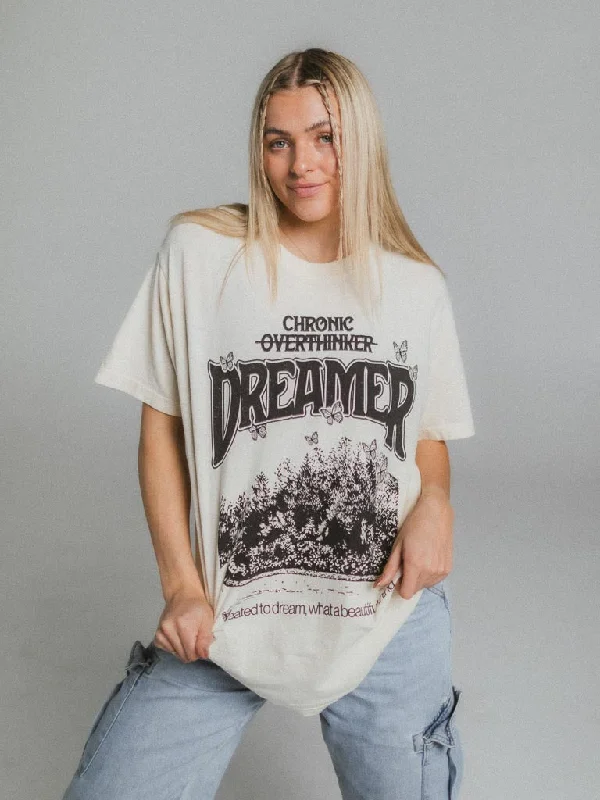 Chronic Dreamer Tee - Ivory Cashmere Blend Cotton Blend Poly Blend